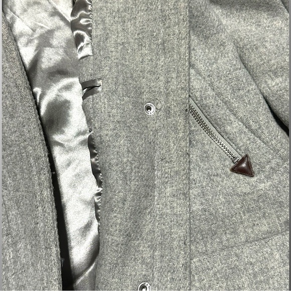 J.Crew Stadium Cloth Wool Coat Nello Gori Sz 00 Hooded Zip Button Read - Picture 9 of 13